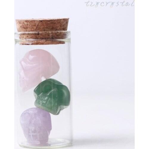 Crystal Skull Carving Art Decoration Glass Bottle Storage Gift (1 bottle)