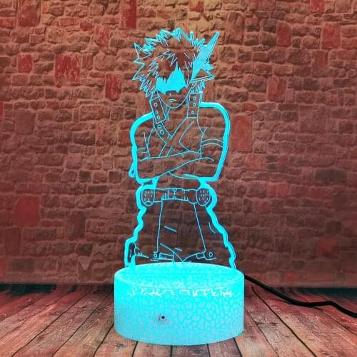 Cool 3D Illusion Nightlight LED Colorful Changing Lamp My Hero Academia Katsuki Bakugo Anime action & toy figures MHA