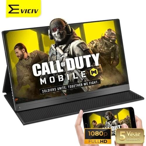 EVICIV 15.6 Portable Monitor Game PS4 Call Of Duty Xbox One Nintendo Switch Laptop Computer Second Screen 1080P LCD Display 60Hz
