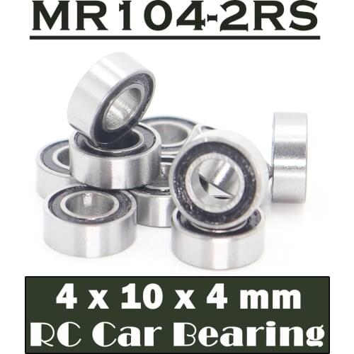 MR104RS Bearing High Quality ( 10 PCS ) 4*10*4 mm Hobby Electric RC Car Truck MR104 RS 2RS Ball Bearings MR104-2RS Black Sealed