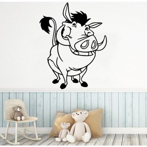 Lion King Wall Sticker Simba Friend Decal Cute Babys Room Decoration Kids Bedroom Personalized Cartoon Decor Removable Pig