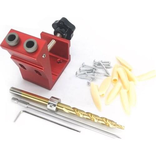 Pocket Hole Drill Guide Dowel Jig Oblique Hole Locator Drilling Kit Woodworker DIY Tools With Drill Bit