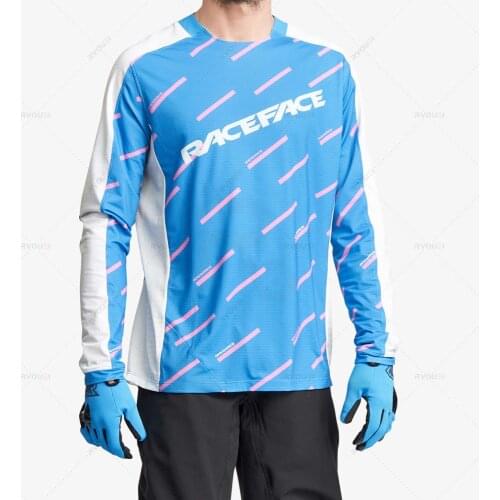 New 2021 Mens Downhill Jerseys RACE FACE Mountain Bike MTB Shirts Offroad DH Motorcycle Jersey Motocross Sportwear Clothing FXR