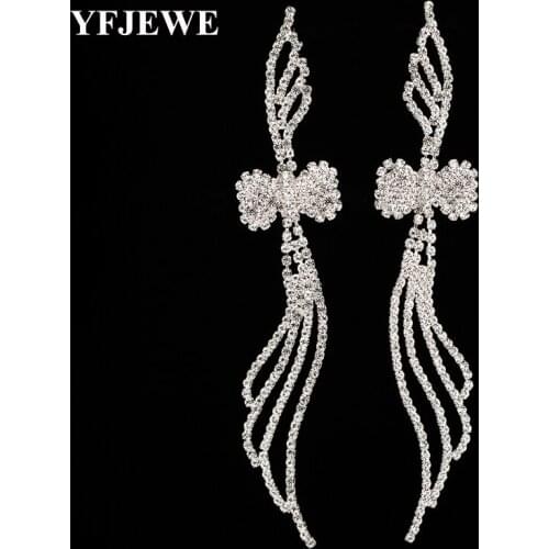 YFJEWE New Arrival Hot Earring Jewelry Crystal good quality 2 colors Special long Big Earrings for Women party Accessories E379
