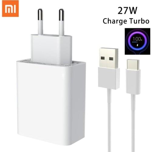 Xiaomi Original 27W Super Fast Charger QC 4.0 Power Adapter Type C Cable For Mi 9 10 Pro 9T CC9 Redmi Note 7 8 Pro K20 K30 pro