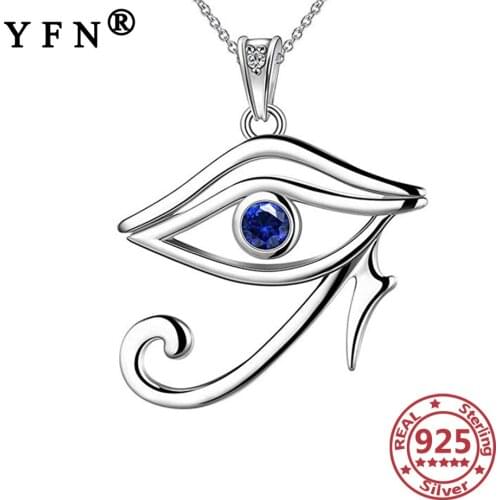 YFN 925 Sterling Silver Eyes Pendant Necklace Cubic Zircon Pendant Necklace Silver 925 Jewelry Anniversary Gift Silver 925 Chain