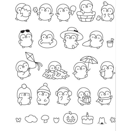 Penguin Transparent Clear Stamp for DIY scrapbooking/Card Making C617