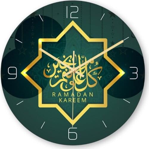 Ramadan Muslim Wall Clock Electronic Frameless 3D Wall Clock Decal Sticker Muslim Ramadan Eid Mubarak Home Decoration