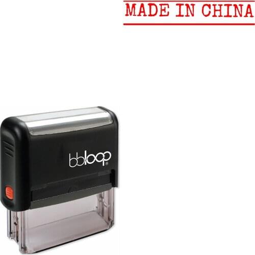 Bbloop 'MADE IN CHINA' Self-Inking Office Stamp, Rectangular Typewriter Style