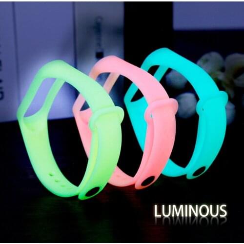 Luminous Silicone Luminous Wristband Suitable for Replacement Bracelet Strap Accessories for Xiaomi Mi Band 3 4 5 Smart Watch