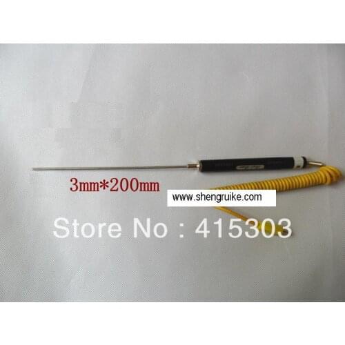 3*200mm K type thermocouple 0-450C wth Handle and Mini Connector China Post Free Shipping