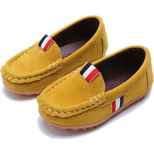 Unisex 2021 Suede girls footwear children dance shoes leather Toddler Baby Sneakers Slip On Brown/Green/Red/Yellow soft shoes
