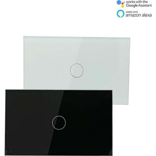 US 1gang Smart Wall Touch Switch Wireless Remote APP Control WiFi Light Switch Work With Alexa Google Home IFTTT For Android ISO