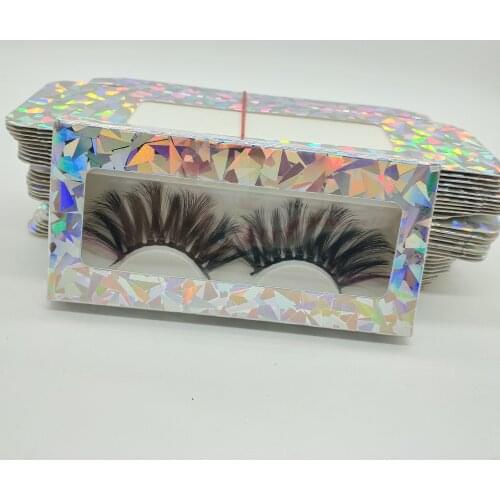 Wholesale 50/100ps lashes box soft paper eyelashes packaging for empty 3D/5D mink false eyelashes paper box