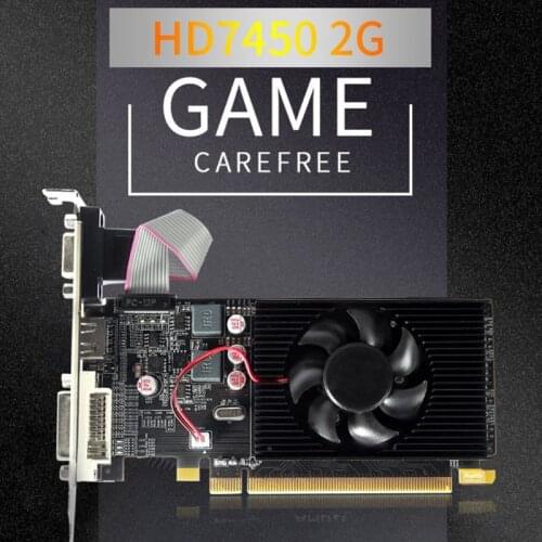 VGA Card Radeon HD7450 2GB GDDR3 64Bit HDMI-compatible VGA DVI Interface Chassis Graphic Cards Fits Slim / SFF Size