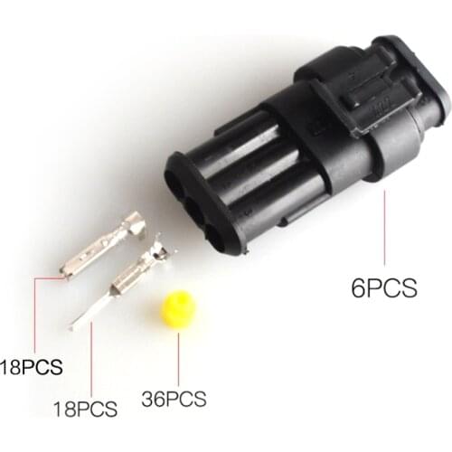 26PCS/Box IP68 12A Waterproof Car Wire Connector 1/2/3/4 Pins Wire Cable Plug Connectors
