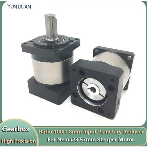 Top quality 100:1 NEMA23 57mm Ratio 100 Planetary Reducer 8mm Gearbox Reducer for Closed Loop Stepper Motor CNC Mask machine