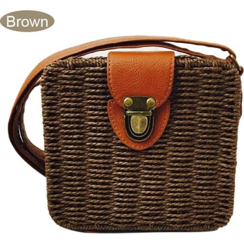 Woman Candy Color Straw Bag Messenger Bags Small Ladies Summer Beach Shoulder Rattan Crossbody Bags Best Sale-WT