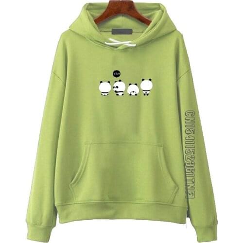 Cartoon Panda Letter Hoodies Printed Women Hooded Oversize Pullovers Harajuku Warm Kawaii Female Loose Streetwear Sweatshirts