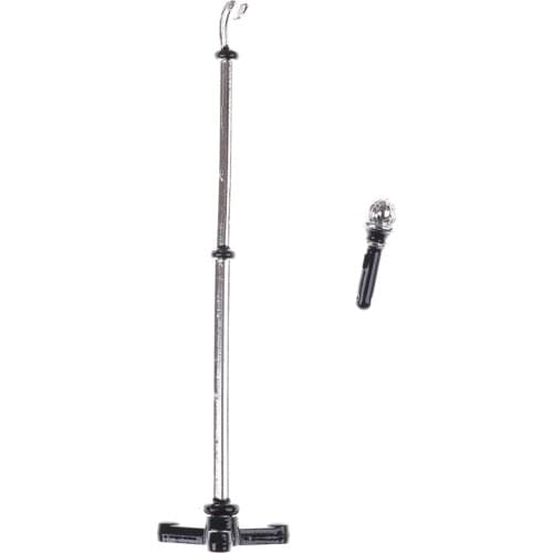 1set Cute Mini Metal Microphone With Stand Model 1:12 Doll House Dollhouse Miniature Furniture Accessories
