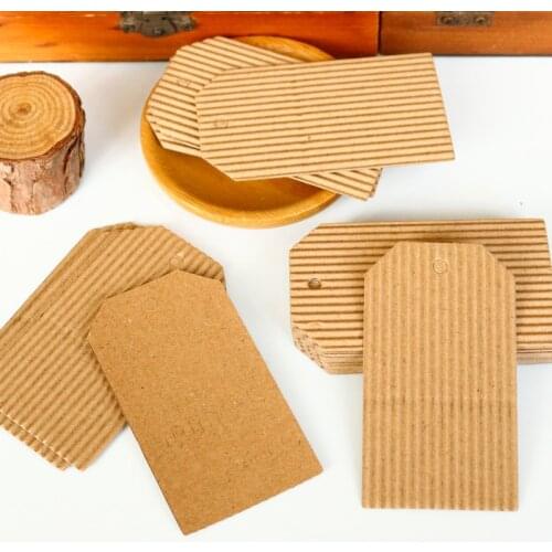 100pcs Blank Kraft Paper Tags Paper Lables Luggage Wedding Note Gift Box Packing Hang Tags DIY Craft Sewing Garment Price Tags