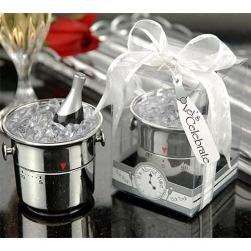 100pcs Champagne Ice Bucket Timers Christmas Promotional Gifts Wedding Favors Supplies Gift Box Packaging wa3876