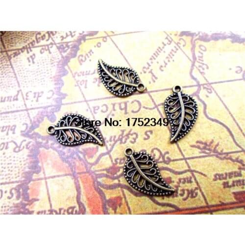 150pcs--Leaf Charms, Antique bronze Leaf charm Pendants, Country Style, DIY Supplies, 19x10 mm