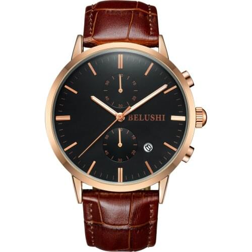 2020 Bellos Watch Men Waterproof Leather Belt Mens Business Multi-function Watch Casual Fashion Watch Watch for Men Luxury