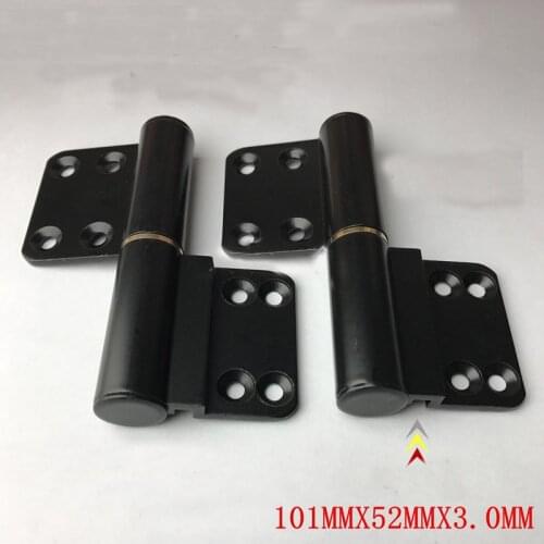 18mm Axis 3mm Thickness Black Flag Detachable Hinge 101x52mm Bathroom Aluminum Heavy Luxury Door Hinges 3pcs