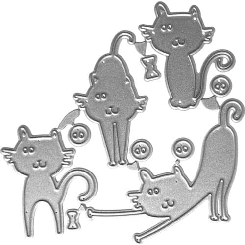69HC Kitten 4 Piece Set Carbon Steel Cutting Dies DIY Scrapbooking Photo Album Paper