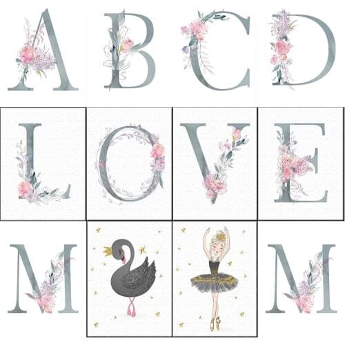 5D Love Diamond Painting English Alphabet Child Name Letters Flower Creative Birthday Gift Jewelry Cross Stitch Mosaic Picture