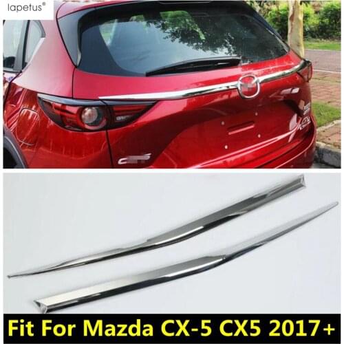Lapetus Accessories Fit For Mazda CX-5 CX5 2017 - 2020 Rear Cover Tailgate Kit Hatch Back Door Handle Molding Boot Garnish Strip