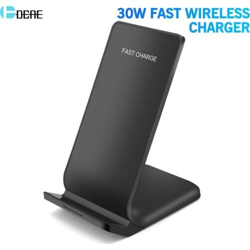 30W Qi Wireless Charger Stand For iPhone 12 11 XS XR X 8 Samsungs S21 S20 S10 Note 20 Fast Charging Dock Station Phone Chargers