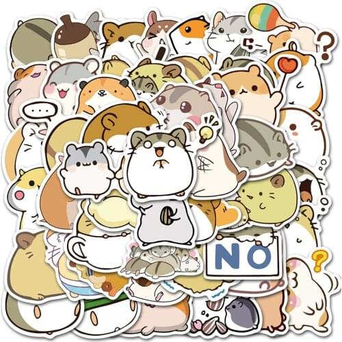 10/30/50PCS Cartoon Cute Hamster Suitcase Waterproof Graffiti Suitcase Laptop Skateboard Toy Decoration Sticker Wholesale