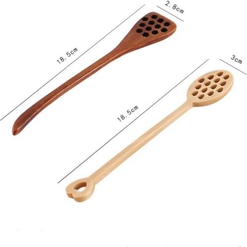 Wooden Honey Coffee Spoons Long Mixing Spoon Honey Stirrer Muddler Dipper Wood Carving Stirring Spoons LX7701