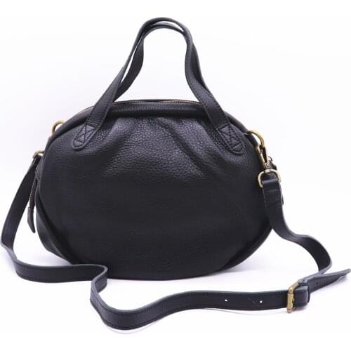 Designer Handbags Women Soft Genuine Leather Circular Bags Fashion Tote Purse Female Bag Black Small Shoulder Crossbody Bag Lady