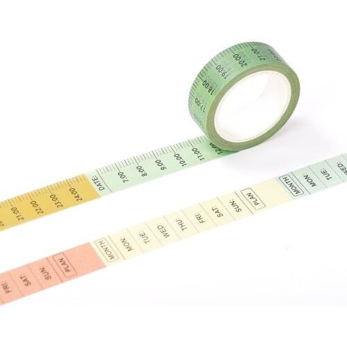 Journal Stickers Timeline Weekly Plan Japanese Washi Adhesive Tape DIY Decor Daily Planner Stickers Scrapbook Label Masking Tape