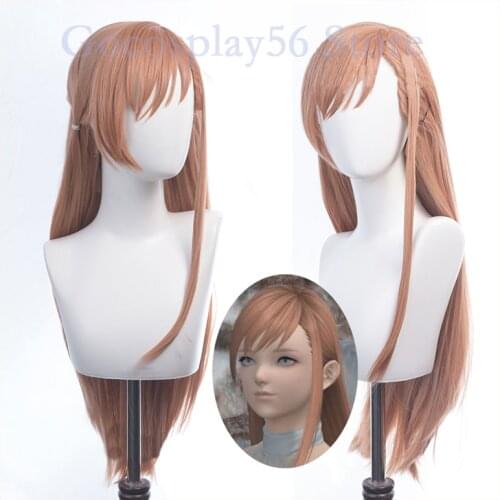 FF14 Ryne Wig Crossroads Final Fantasy XIV Cosplay Wig 70cm Long Straight Synthetic Hair Heat Resistant Role Play Ryne Cosplay