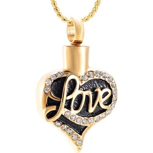 J888 Heart Love Cremation Urn Necklace for Ashes for Women Men Stainless Steel Keepsake Memorial Jewelry for Pet Ashes