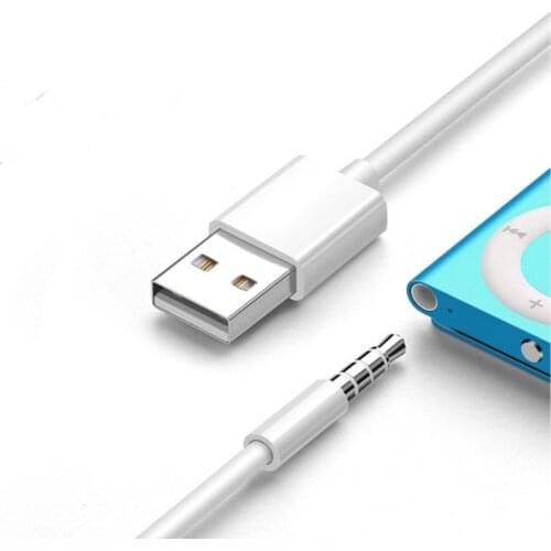 3.5mm Jack to USB 2.0 Data Larryjoe Sync Charger Transfer Audio Adapter Cable cord for Apple iPod Shuffle 3rd 4th 5th 6th