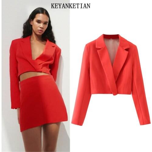 KEYANKETIAN Women's Blazers With Short Sleeves