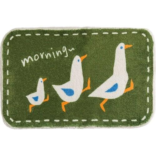 Cartoon Plants Bath Rug Bathroom Non-Slip Mat Entrance Door Absorbent Mat Door Rectangle Door Mat Bathroom Door Entrance Mat