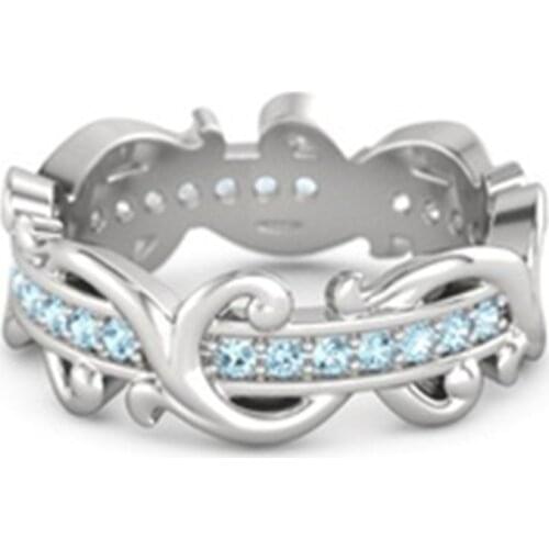 Creative Pop Jewelry Geometric Flower Rattan Shape Zircon Female Ring Engagement Wedding Ring Lover Gift Party Charm Accessories