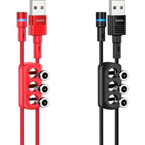HOCO 3in1 Magnetic USB Cable Fast Charging Type C Cable multi-functional Magnet Charger For iPhone 12 Xiaomi USB Cord Wire Cable
