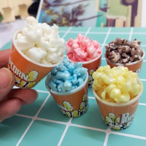 2pcs 1:6 Scale Dollhouse Miniature Popcorn Pretend Play Doll Food Miniatura Kitchen Accessories for blyth, Babies, Pullip Doll