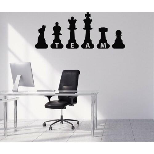 Motivation Success Wall Decals Quote Vinyl Wall Sticker Chess Pieces Team Office Room Inspired Art Office Decoration M326