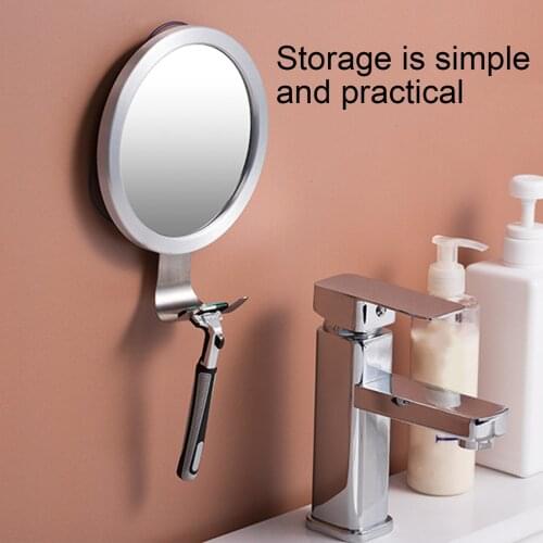 Wall Mounted Makeup Mirror Wall Professional Vanity Mirror Countertop With hook Sucker Shower Mirror Bedroom Bathroom Supplies