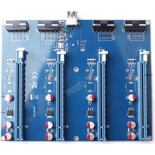 New PCI-Express PCIe 1 to 4 PCI express 16X slots Riser Card PCI-E 1X to External 4 slot Adapter PCIe Port Multiplier for Mining