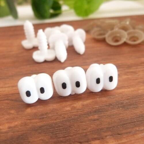 New cute tiny 12x10mm plastic safety animal toy cartoon eyes & soft washer for diy doll findings-20pcs-50pcs-100pcs option