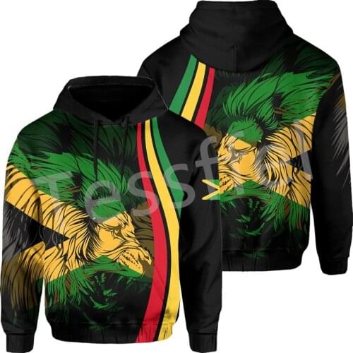 Tessffel County Flag Africa Jamaica King Emblem Lion NewFashion Tracksuit 3DPrint Men/Women Streetwear Harajuku Funny Hoodies B4